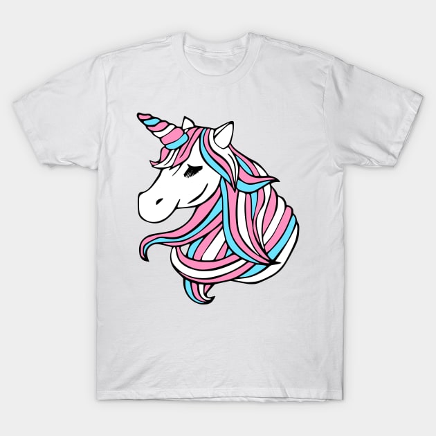 Transexual Flag Unicorn T-Shirt by MarcyRangel